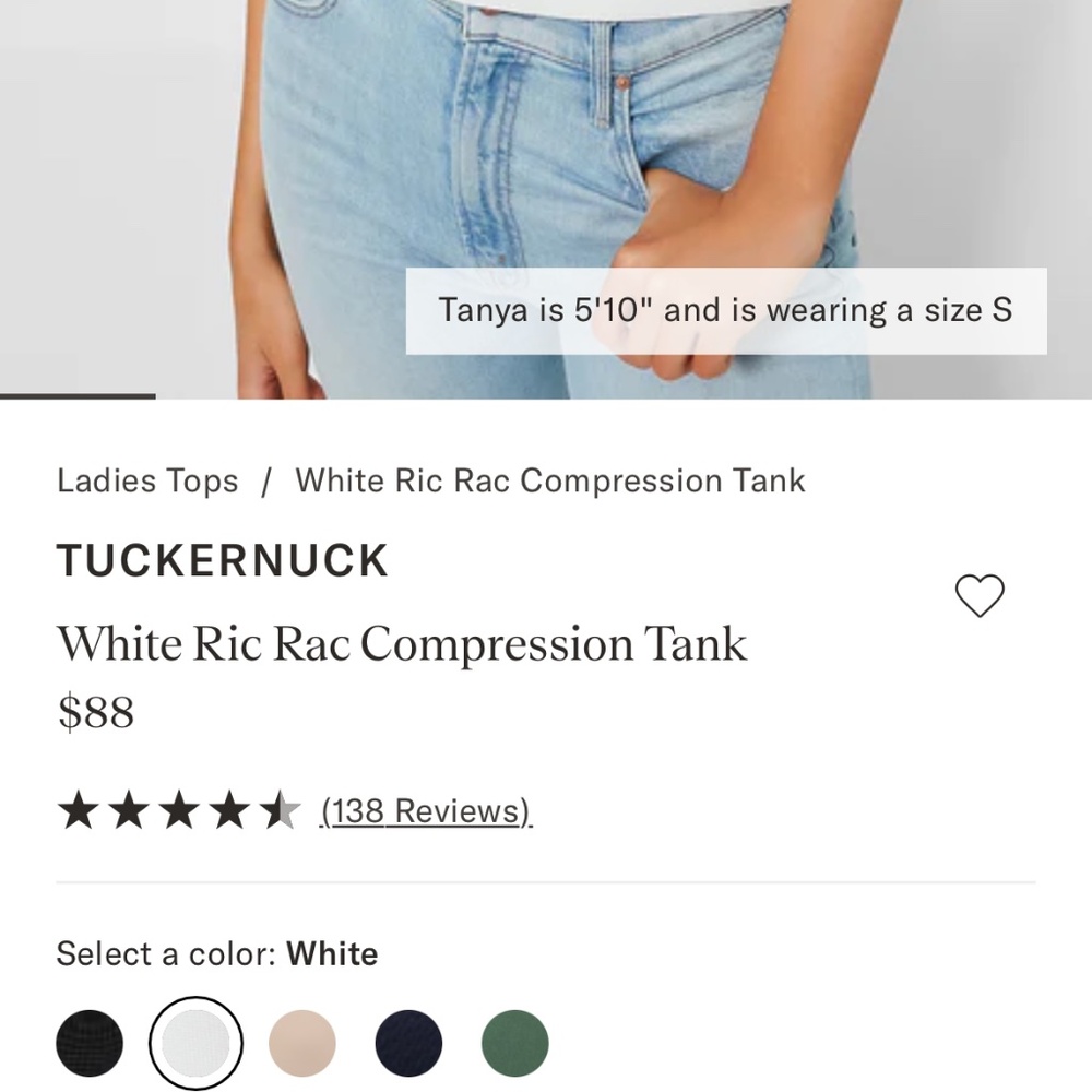 TUCKERNUCK White Ric Rac Compression Tank - Picture 6 of 6